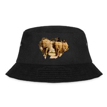 Elephants Africa in the Desert of Namibia I Gift - Bucket Hat - black - Front - Lela (165cm)