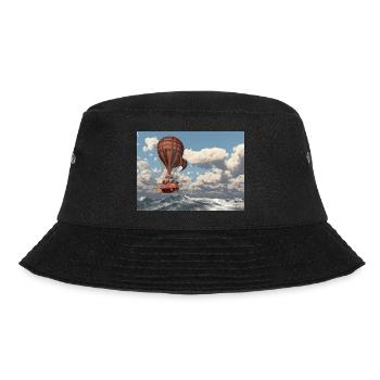 Fantasie Heißluftballon über dem Meer - Bucket Hat - Schwarz - Vorne - Lela (165cm)