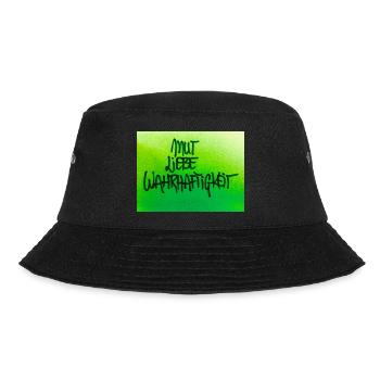 MUT, LIEBE, WAHRHEIT - Bucket Hat - Schwarz - Vorne - Lela (165cm)