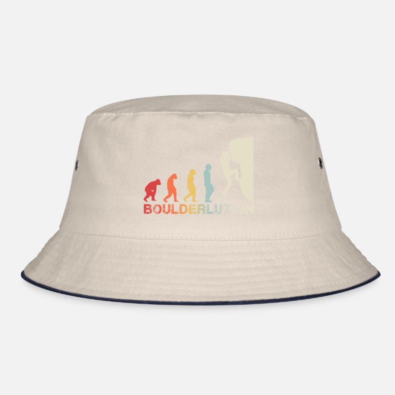 Bouldern Klettern Evolution Bergsteiger Vintage Bucket Hat