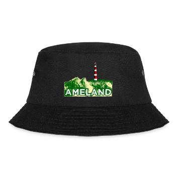 Leuchturm Ameland Holland Strand - Bucket Hat - Schwarz - Vorne - Lela (165cm)