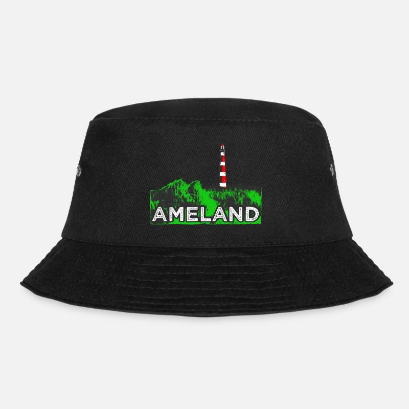 Ameländer Leuchtturm - Bucket Hat - Schwarz