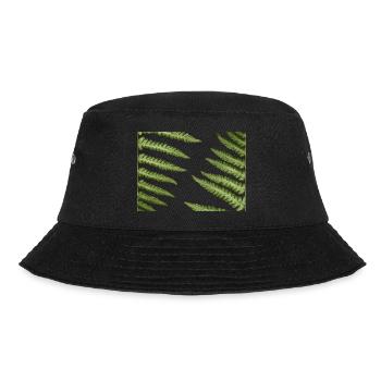 Abstrakte Farn-Muster - Bucket Hat - Schwarz - Vorne - Lela (165cm)