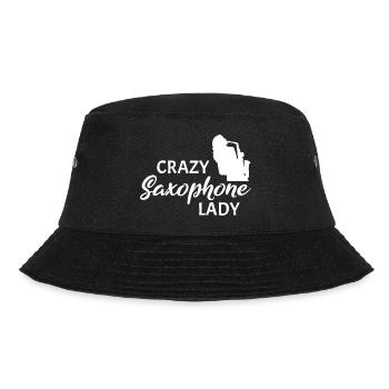 Crazy Saxophone Lady - Bucket Hat - Schwarz - Vorne - Lela (165cm)