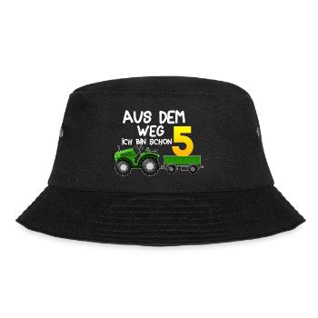 aus dem weg ich bin schon 5 Traktor Jungen 5 Jahre - Bucket Hat - Schwarz - Vorne - Lela (165cm)