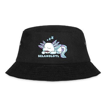 Relaxolotl Cute Axolotl Lover Relaxing Mexican Sal - Bucket Hat - black - Front - Lela (165cm)