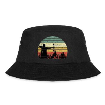 Vintage bow shooting arrow and bow - Bucket Hat - black - Front - Lela (165cm)