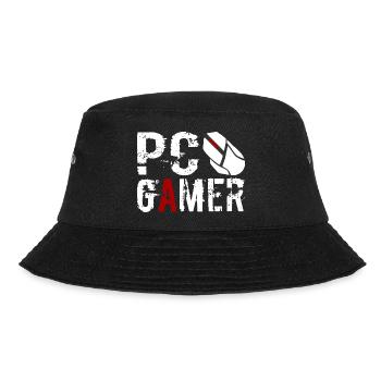 PC Gamer Maus Gaming Zocken - Bucket Hat - Schwarz - Vorne - Lela (165cm)
