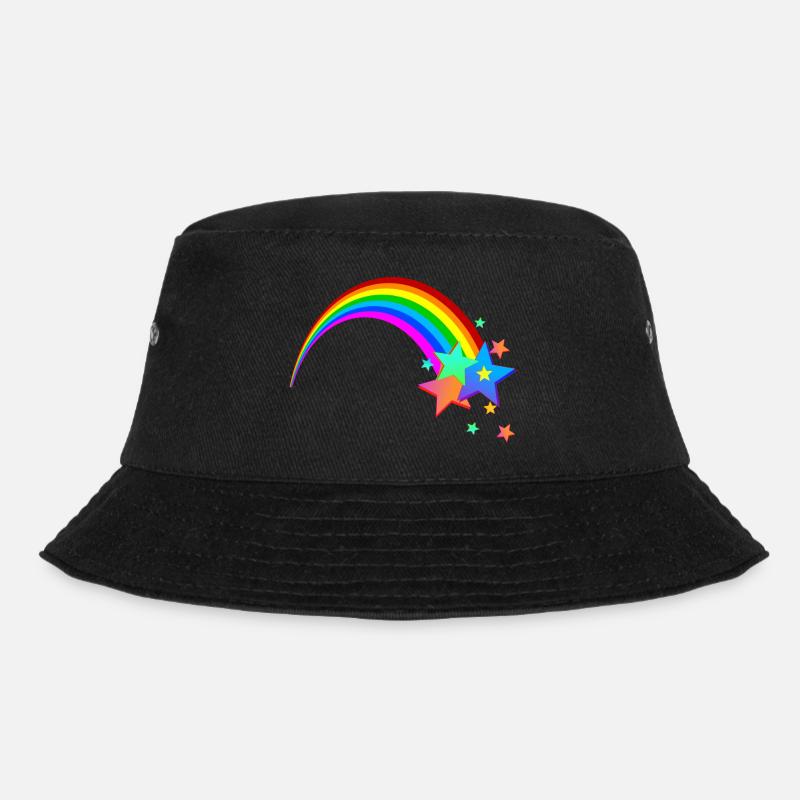 Regenbogen Sternschnuppe - Bucket Hat - Schwarz