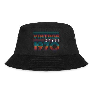 Vintage-Stil 1970 - Bucket Hat - Schwarz - Vorne - Lela (165cm)