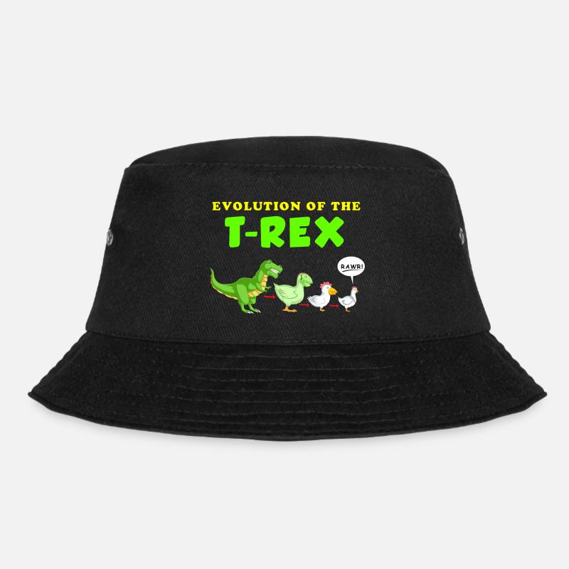 evolution of the trex - Bucket Hat - black