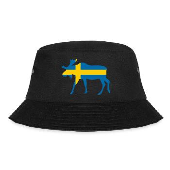 Elch Schweden Fahne Urlaub Fernweh - Bucket Hat - Schwarz - Vorne - Lela (165cm)