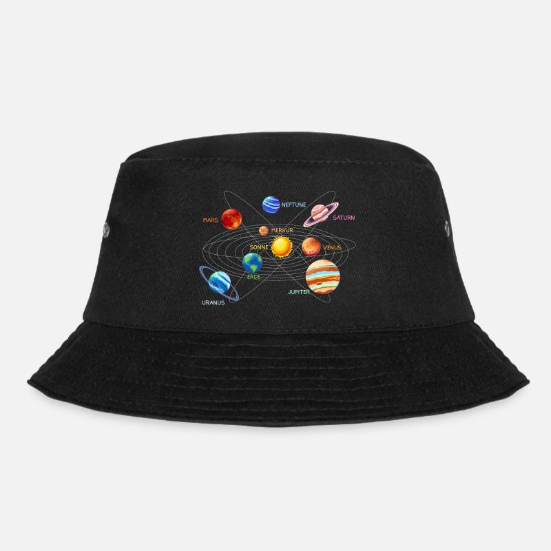 Sonnensystem Planeten - Bucket Hat - Schwarz