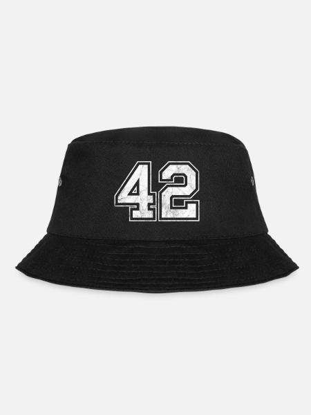 Anzahl 42 - Bucket Hat - Schwarz