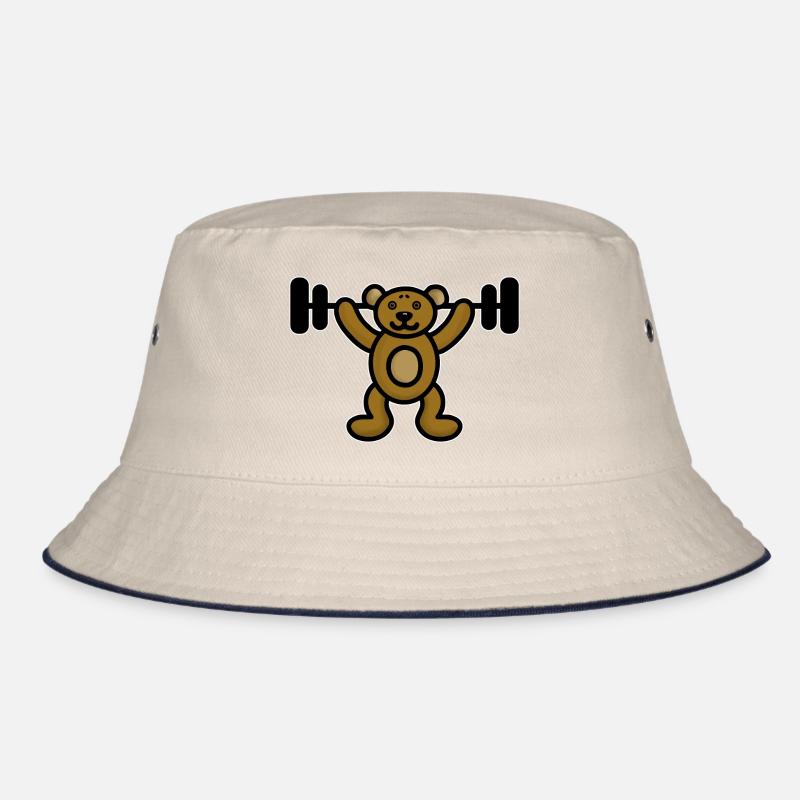 Bär mit Gewicht - Gewichtheber Bodybuilder Bucket Hat