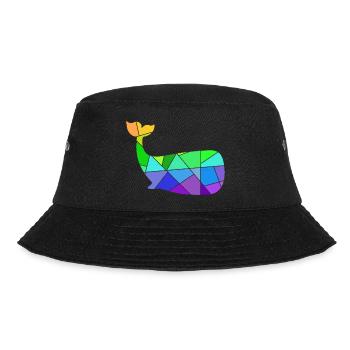 Whale Colorful Geometric Figures - Bucket Hat - black - Front - Lela (165cm)