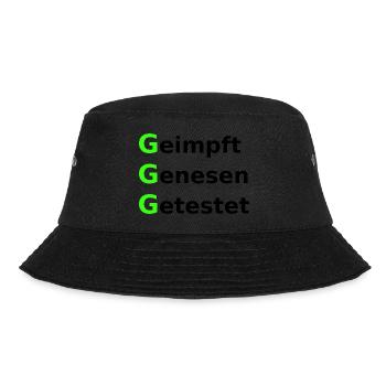 Geimpft Genesen Getestet Grün Schwarz - Bucket Hat - Schwarz - Vorne - Lela (165cm)