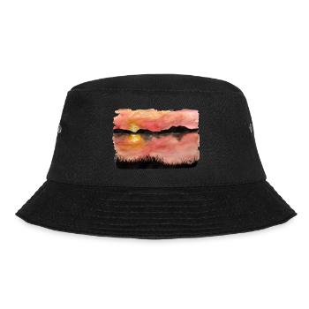 Gemalter Sonnenuntergang Aquarell/Tusche - Bucket Hat - Schwarz - Vorne - Lela (165cm)