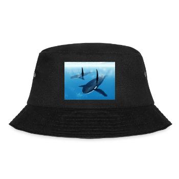 Schwertwale, Orcas, Killerwale - Bucket Hat - Schwarz - Vorne - Lela (165cm)