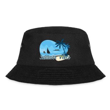 Summer Palm Trees Beach Sea Holiday - Bucket Hat - black - Front - Lela (165cm)