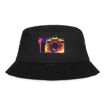 Fotograf Geschenk | Fotografie Kamera Motiv - Bucket Hat - Schwarz - Vorne - Lela (165cm)