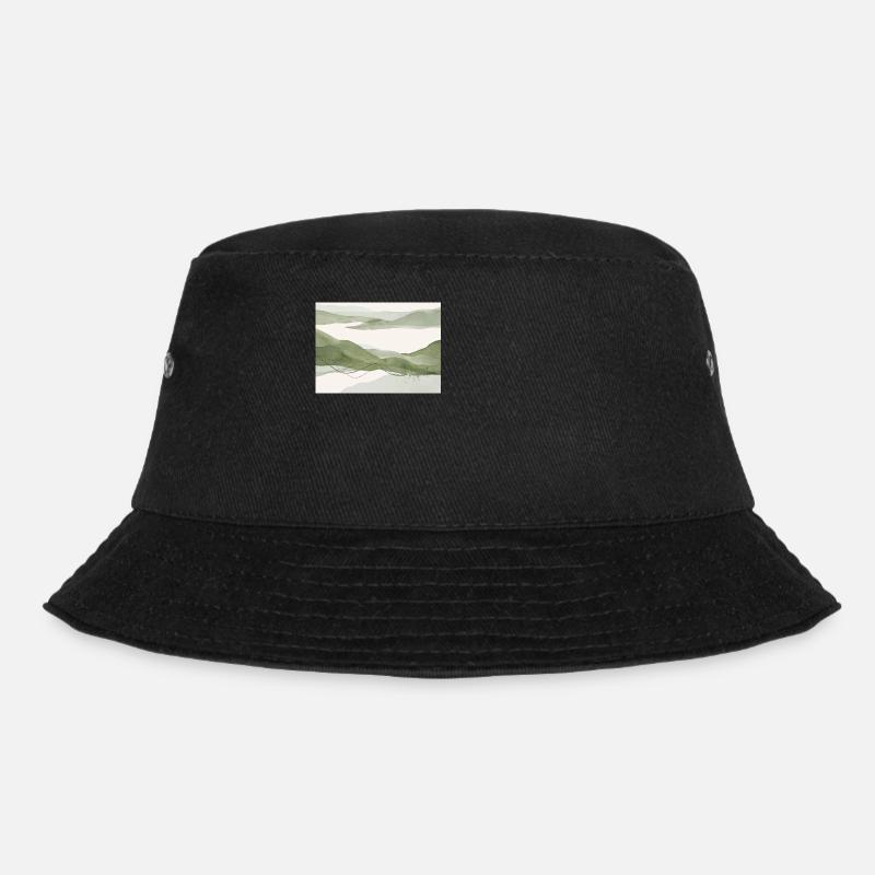 Sage Abstrakte Landschaft - Bucket Hat - Schwarz