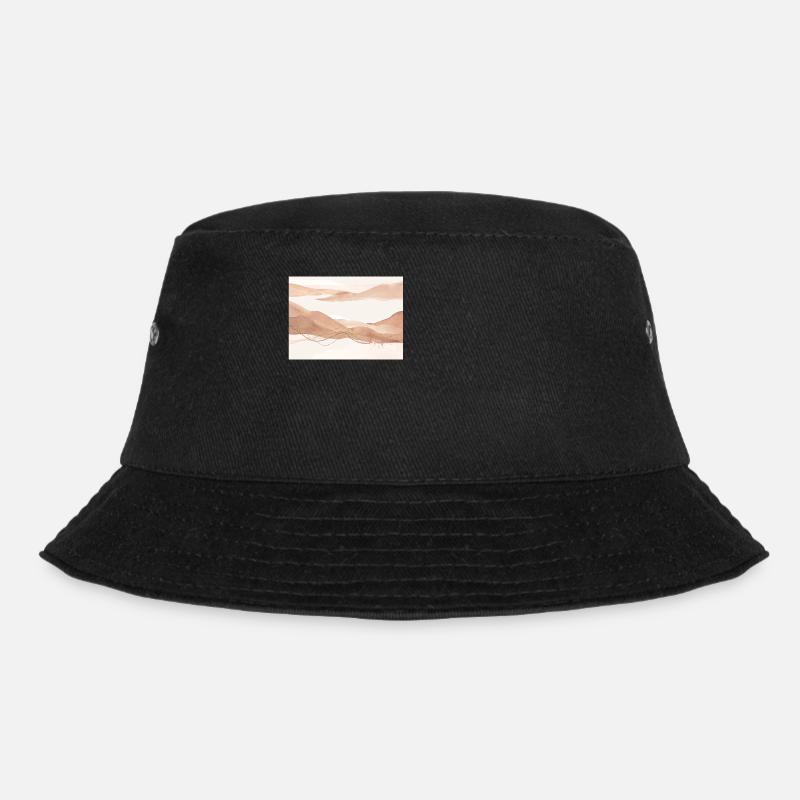 Blush Abstract Landscape - Bucket Hat - black