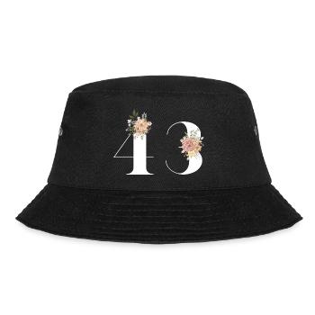 43rd anniversary flowers (Gift of 43 years) - Bucket Hat - black - Front - Lela (165cm)