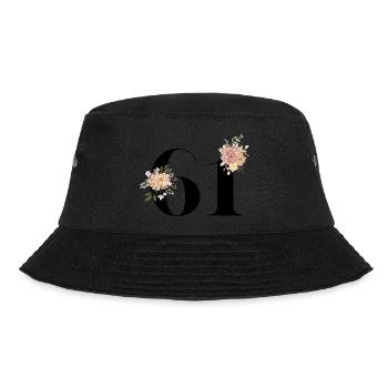 61st anniversary flowers (Gift of 61 years) - Bucket Hat - black - Front - Lela (165cm)