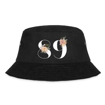 89th Anniversary Flowers (Gift of 89 years) - Bucket Hat - black - Front - Lela (165cm)