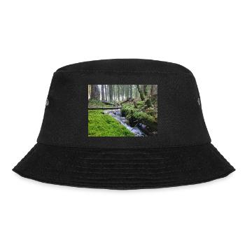 Friedlicher Bach im Wald - Natur Pur! - Bucket Hat - Schwarz - Vorne - Lela (165cm)