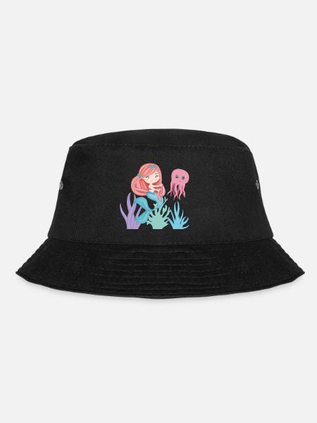 Die kleine Sirene mit ihrem Oktopusfreund - Bucket Hat - Schwarz