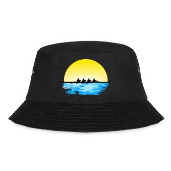 Rudern, Männer Ruderteam, Wasser und Sonne - Bucket Hat - Schwarz - Vorne - Lela (165cm)