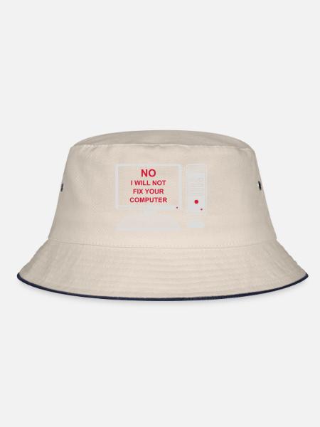 not fix your computer - Bucket Hat - ecru/navy - Front