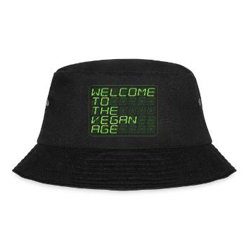 vegan-new-age-green-wide - Bucket Hat - Schwarz - Vorne - Lela (165cm)