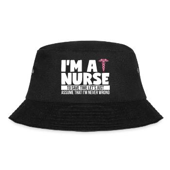 Krankenschwester Krankenpflege Um Zeit zu sparen, - Bucket Hat - Schwarz - Vorne - Lela (165cm)