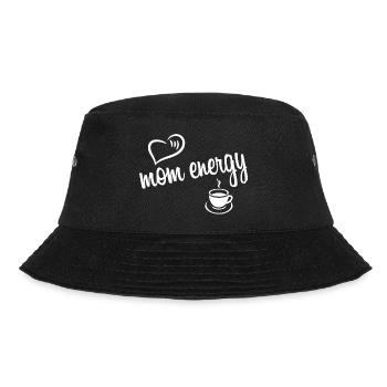 mom energy coffee white - Bucket Hat - Schwarz - Vorne - Lela (165cm)