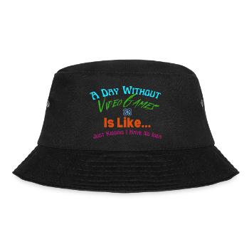A Day Without Video Games is like... - Bucket Hat - Schwarz - Vorne - Lela (165cm)