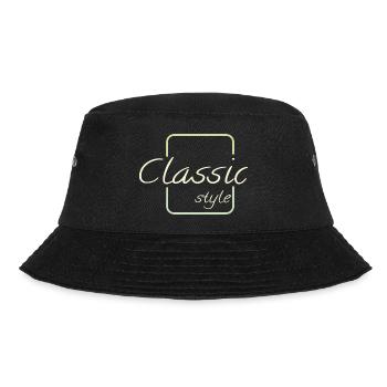 Design im "klassischen Stil" | Stilvolle Wortkunst - Bucket Hat - Schwarz - Vorne - Lela (165cm)