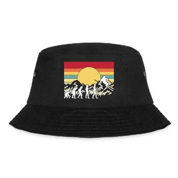 Skiing Evolution Vintag Winter Sport Ski - Bucket Hat - Schwarz - Vorne - Lela (165cm)