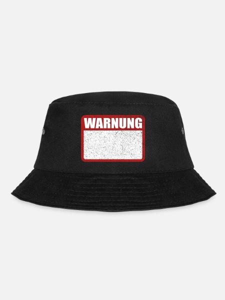 Warnung Schild leer Achtung Blechschild - Bucket Hat - Schwarz