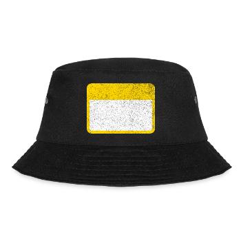 Warning sign name tag Respect sign yellow - Bucket Hat - black - Front - Lela (165cm)