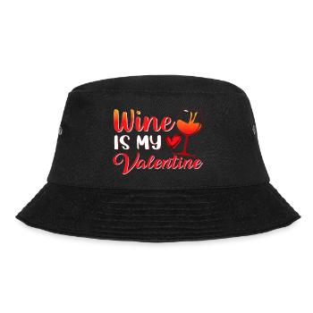 Wine is my Valentine - Bucket Hat - Schwarz - Vorne - Lela (165cm)