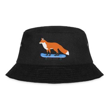 Skateboard Skater-Fuchs SK8 Halfpipe Skateboarder - Bucket Hat - black - Front - Lela (165cm)