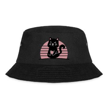 Schwarze Katze - Bucket Hat - Schwarz - Vorne - Lela (165cm)