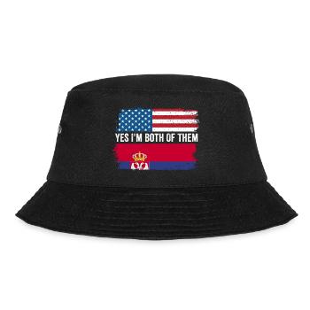 Yes I'm Both Of Them Awesome Half American Half - Bucket Hat - Schwarz - Vorne - Lela (165cm)
