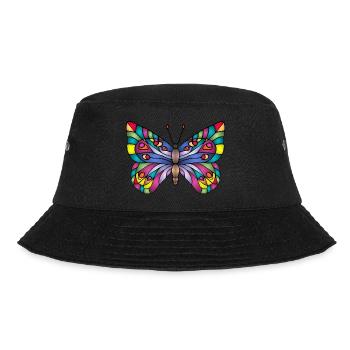 Bunter Schmetterling - Bucket Hat - Schwarz - Vorne - Lela (165cm)
