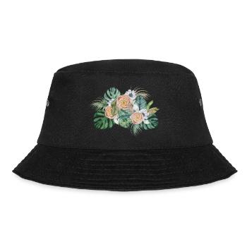 Nude watercolor flowers - Bucket Hat - black - Front - Lela (165cm)