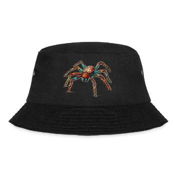 -looking large spider in colorful - Bucket Hat - black - Front - Lela (165cm)
