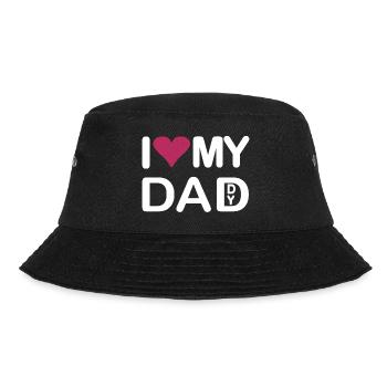 I love my Dad I love my Daddy - Bucket Hat - Schwarz - Vorne - Lela (165cm)